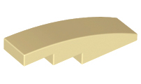 LEGO® los onderdeel Dakpan Gebogen in kleur Geelbruin 61678