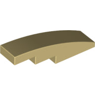 LEGO® los onderdeel Dakpan Gebogen in kleur Geelbruin 61678