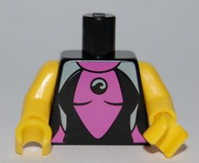 Plaatje in Gallery viewer laden, LEGO® los onderdeel Lijf met Motief Zwart 973pb0842c01