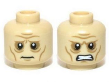 Plaatje in Gallery viewer laden, LEGO® los onderdeel Hoofd in kleur Geelbruin 3626pb0949