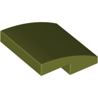 Plaatje in Gallery viewer laden, LEGO® los onderdeel Dakpan Gebogen in kleur Olijfgroen 15068