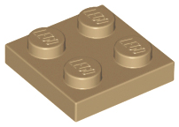 LEGO® los onderdeel Plaat Algemeen Donker Geelbruin 3022