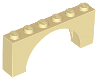 LEGO® los onderdeel Steen Boog in kleur Geelbruin 15254