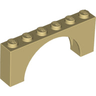 Plaatje in Gallery viewer laden, LEGO® los onderdeel Steen Boog in kleur Geelbruin 15254