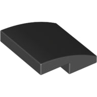 Plaatje in Gallery viewer laden, LEGO® los onderdeel Dakpan Gebogen in kleur Zwart 15068