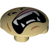 LEGO® onderdeel Plaat Rond met Motief Geelbruin 2654pb003