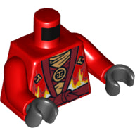 Plaatje in Gallery viewer laden, LEGO® los onderdeel Lijf met Motief Rood 973pb1575c01