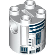 LEGO® los onderdeel Steen Rond met Motief Wit 30361pb025