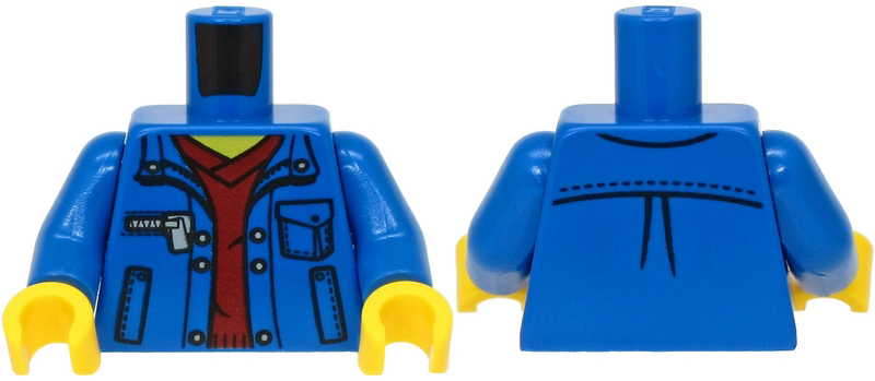 LEGO® los onderdeel Lijf met Motief Blauw 973pb1558c01