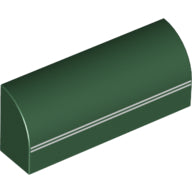 Plaatje in Gallery viewer laden, LEGO® Dakpan Gebogen met Motief Donkergroen 6191pb007