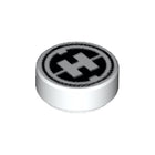 LEGO® los onderdeel Tegel Rond met Motief Wit 98138pb018
