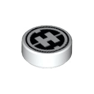 LEGO® los onderdeel Tegel Rond met Motief Wit 98138pb018