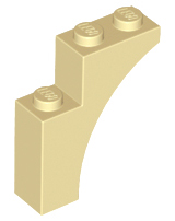 LEGO® los onderdeel Steen Boog in kleur Geelbruin 13965
