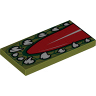 LEGO® los onderdeel Tegel met Motief Olijfgroen 87079pb0158
