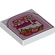 LEGO® los onderdeel Tegel met Motief in kleur Wit 3068pb0818