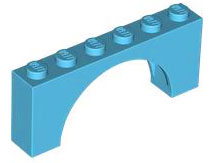 Plaatje in Gallery viewer laden, LEGO® los onderdeel Steen Boog Medium Azuurblauw 15254