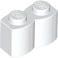 Plaatje in Gallery viewer laden, LEGO® los onderdeel Steen Aangepast in kleur Wit 30136