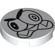 LEGO® los onderdeel Tegel Rond met Motief Wit 14769pb006