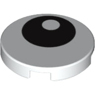 Plaatje in Gallery viewer laden, LEGO® los onderdeel Tegel Rond met Motief Wit 14769pb004