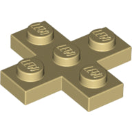 LEGO® los onderdeel Plaat Aangepast in kleur Geelbruin 15397