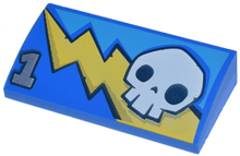 Plaatje in Gallery viewer laden, LEGO® onderdeel Dakpan Gebogen met Motief Blauw 88930pb038