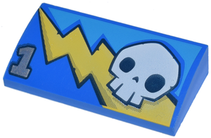 LEGO® onderdeel Dakpan Gebogen met Motief Blauw 88930pb038