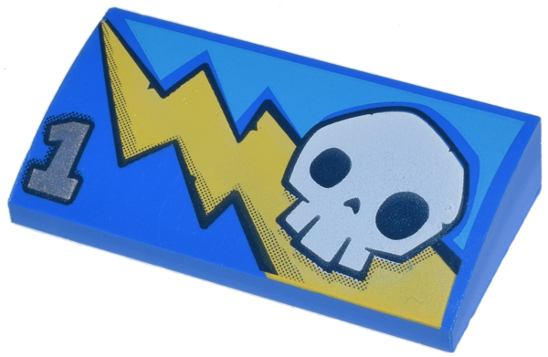 LEGO® onderdeel Dakpan Gebogen met Motief Blauw 88930pb038