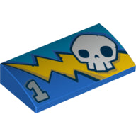 Plaatje in Gallery viewer laden, LEGO® onderdeel Dakpan Gebogen met Motief Blauw 88930pb038