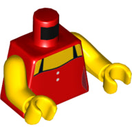 Plaatje in Gallery viewer laden, LEGO® los onderdeel Lijf met Motief Rood 973pb1608c01