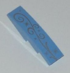 LEGO® Dakpan Gebogen met Motief Medium Blauw 61678pb061