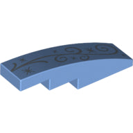 LEGO® Dakpan Gebogen met Motief Medium Blauw 61678pb061