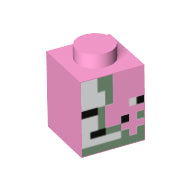 Plaatje in Gallery viewer laden, LEGO® los onderdeel Steen met Motief Fel Roze 3005pb019