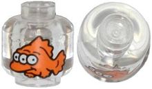 Plaatje in Gallery viewer laden, LEGO® los onderdeel Hoofd in kleur Doorzichtig 3626cpb1109