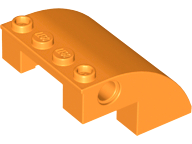 Plaatje in Gallery viewer laden, LEGO® los onderdeel Dakpan Gebogen in kleur Oranje 61487