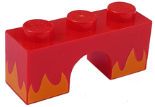 Plaatje in Gallery viewer laden, LEGO® los onderdeel Steen Boog met Motief Rood 4490pb03