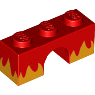 LEGO® los onderdeel Steen Boog met Motief Rood 4490pb03