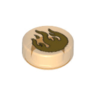 Plaatje in Gallery viewer laden, LEGO® Tegel Rond met Motief Doorzichtig Oranje 98138pb022