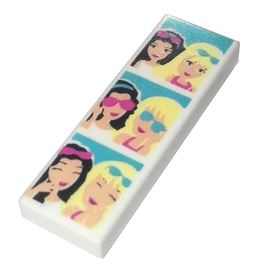 LEGO® los onderdeel Tegel met Motief in kleur Wit 63864pb029