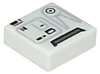 Plaatje in Gallery viewer laden, LEGO® los onderdeel Tegel met Motief in kleur Wit 3070pb083