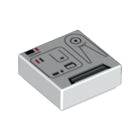 LEGO® los onderdeel Tegel met Motief in kleur Wit 3070pb083