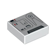 LEGO® los onderdeel Tegel met Motief in kleur Wit 3070pb083