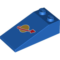 Plaatje in Gallery viewer laden, LEGO® los onderdeel Dakpan met Motief Blauw 30363pb021