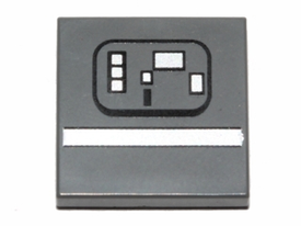 LEGO® Tegel met Motief Donker Blauwachtig Grijs 3068pb0849