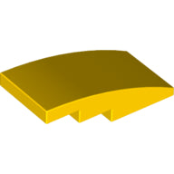 Plaatje in Gallery viewer laden, LEGO® los onderdeel Dakpan Gebogen in kleur Geel 93606