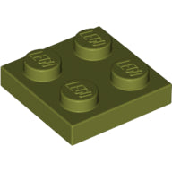 Plaatje in Gallery viewer laden, LEGO® los onderdeel Plaat Algemeen in kleur Olijfgroen 3022