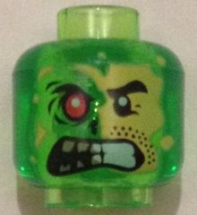 LEGO® onderdeel Hoofd Doorschijnend Helder Groen 3626pb1346