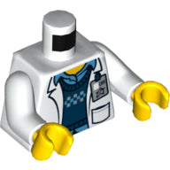 Plaatje in Gallery viewer laden, LEGO® los onderdeel Lijf met Motief Wit 973pb1897c01