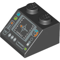LEGO® los onderdeel Dakpan met Motief Zwart 3039pb076