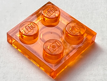 Plaatje in Gallery viewer laden, LEGO® los onderdeel Plaat Algemeen Doorzichtig Oranje 3022