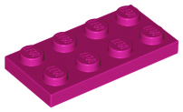 LEGO® los onderdeel Plaat Algemeen in kleur Magenta 3020